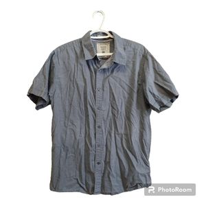 HUDSON NORTH 100% Cotton Short Sleeve Button Down Shirt Size Large